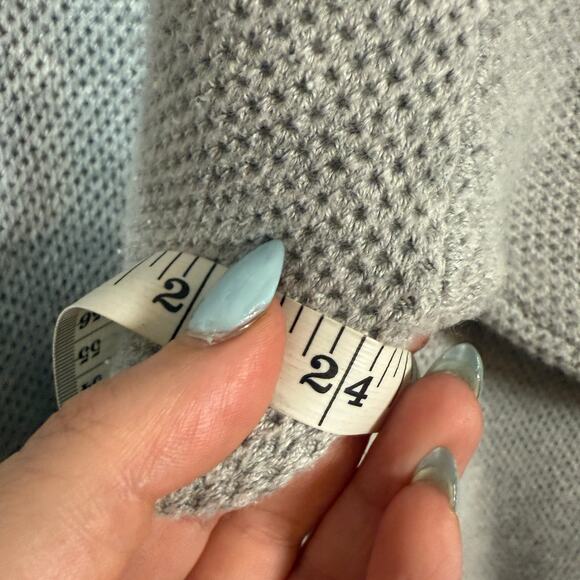 LUNYA |  Cottonsilk Collared Half Zip Sweater in Heather Gray | Large - Picture 9 of 10